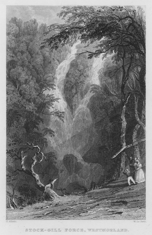 Stock-Gill Force, Westmorland (kaiverrus) tekijältä Thomas (after) Allom