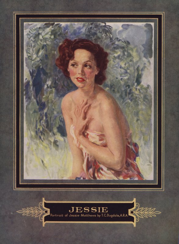 Jessie Matthews, englantilainen näyttelijä (värilitho) tekijältä Thomas Cantrell Dugdale