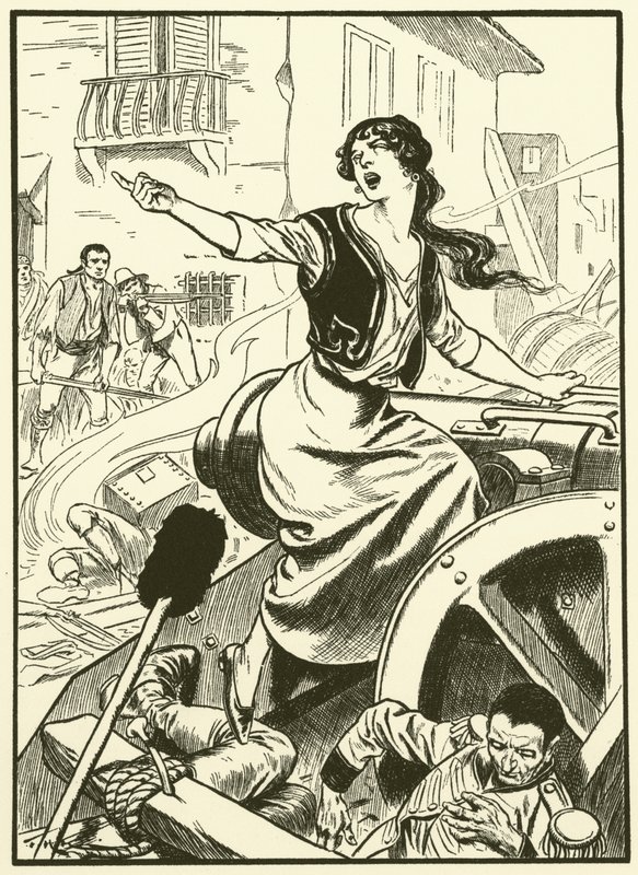 Saragossan neitsyt (kaiverrus) tekijältä Thomas Heath Robinson