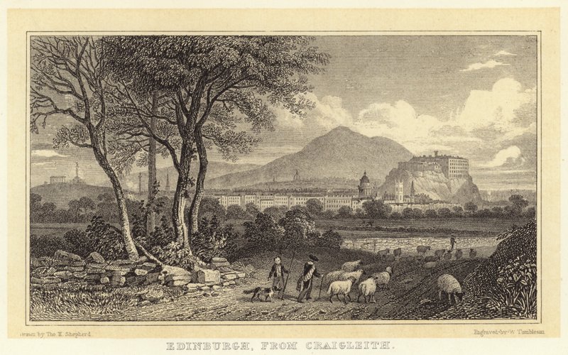 Edinburgh, Craigleith (kaiverrus) tekijältä Thomas Hosmer (after) Shepherd