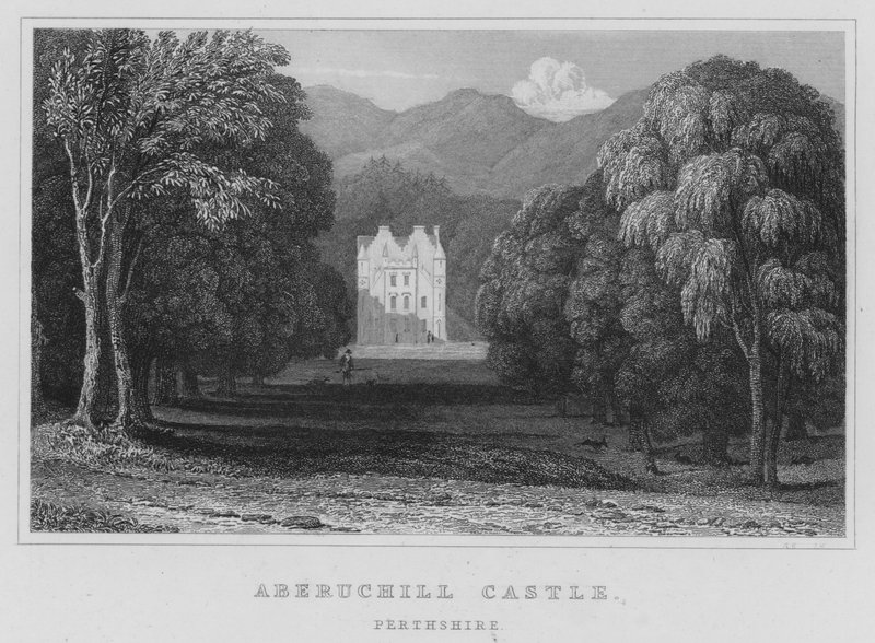 Aberuchillin linna, Perthshire (kaiverrus) tekijältä Thomas Hosmer Shepherd