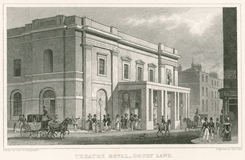 Drury Lane Theatre, Lontoo tekijältä Thomas Hosmer Shepherd