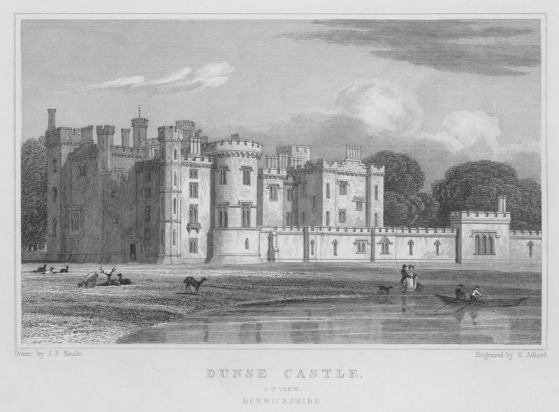 Dunse Castle, 2nd View, Berwickshire (kaiverrus) tekijältä Thomas Hosmer Shepherd