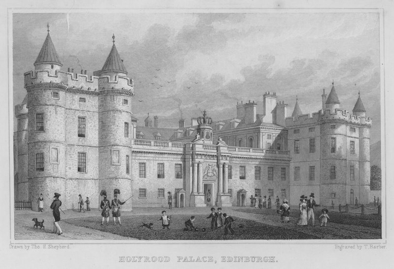 Holyroodin palatsi, Edinburgh (kaiverrus) tekijältä Thomas Hosmer Shepherd