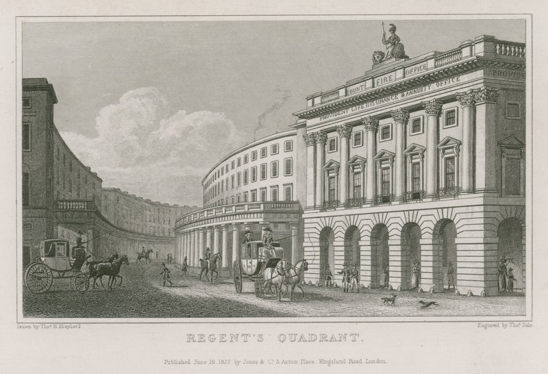 Quadrant, Regent Street, Lontoo tekijältä Thomas Hosmer Shepherd