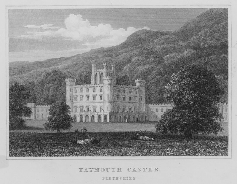 Taymouthin linna, Perthshire (kaiverrus) tekijältä Thomas Hosmer Shepherd