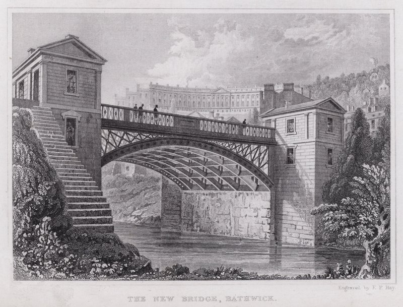 Uusi silta, Bathwick (kaiverrus) tekijältä Thomas Hosmer Shepherd