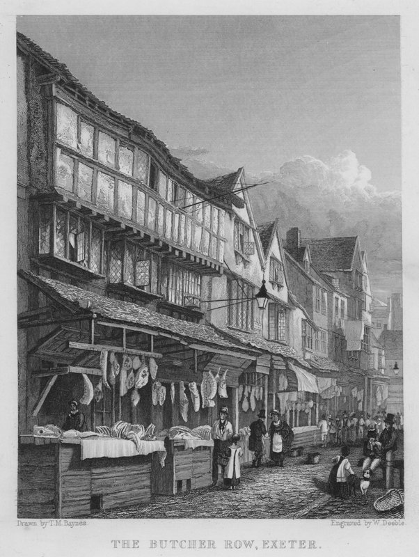 The Butcher Row, Exeter (kaiverrus) tekijältä Thomas Mann (after) Baynes