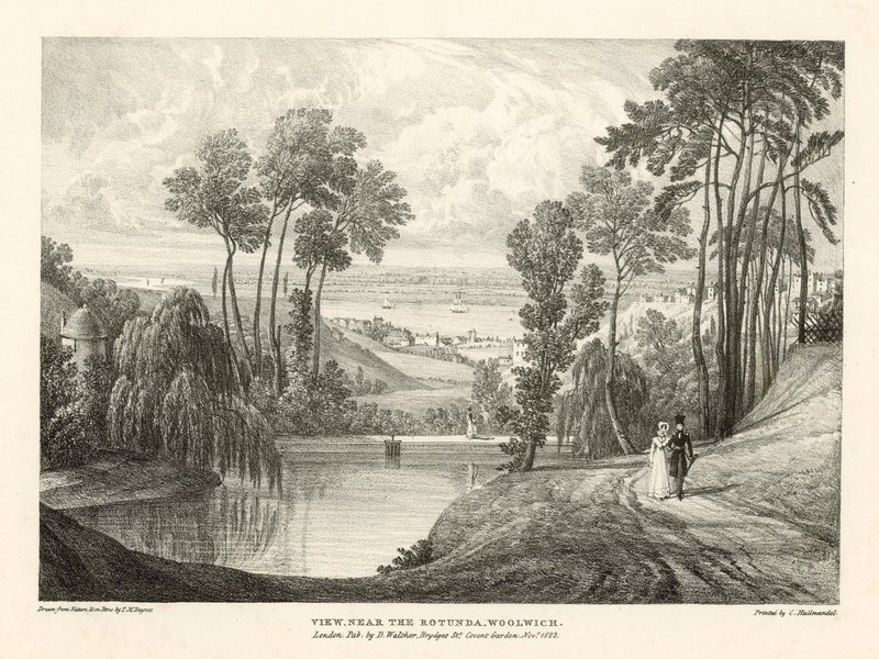 Näkymä lähellä Rotundaa, Woolwich, Lontoo tekijältä Thomas Mann Baynes