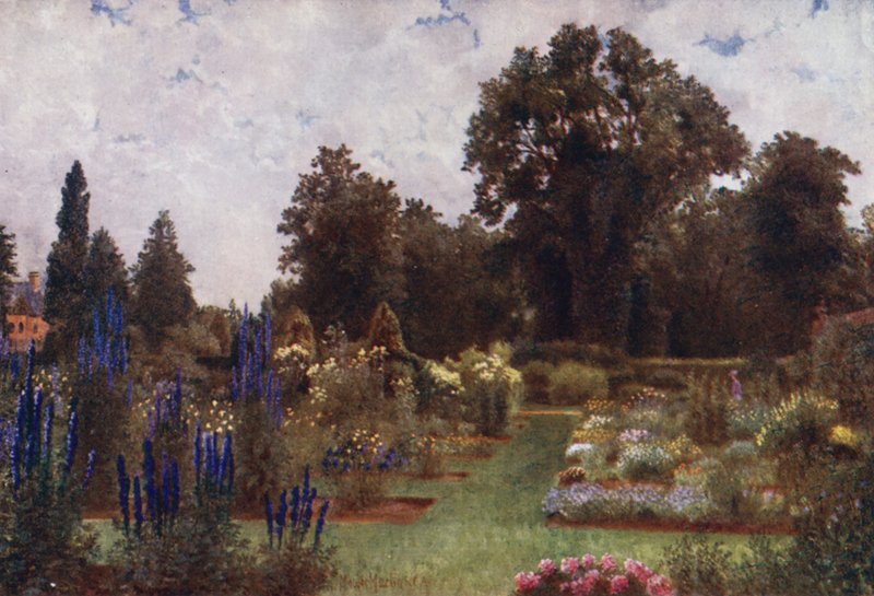 Kew Gardens: Herbaceous Gardens (väri litho) tekijältä Thomas Mower Martin
