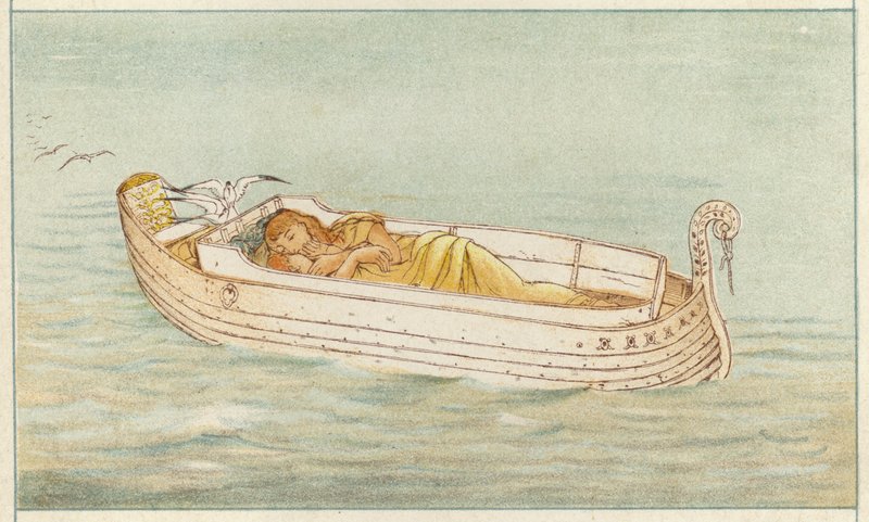 Danae ja Perseus (väri litho) tekijältä Thomas Ralph Spence