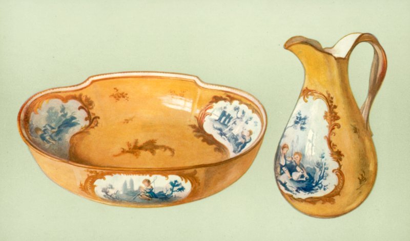 Ewer ja Basin, Sevres, keltainen maa tekijältä Unbekannt Unbekannt