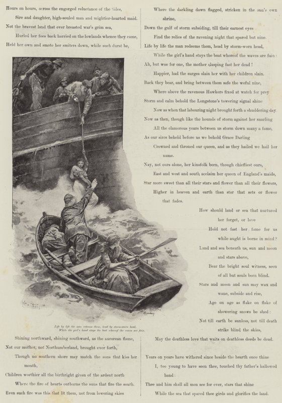 Grace Darling, kirjoittanut A C Swinburne tekijältä Walter Paget