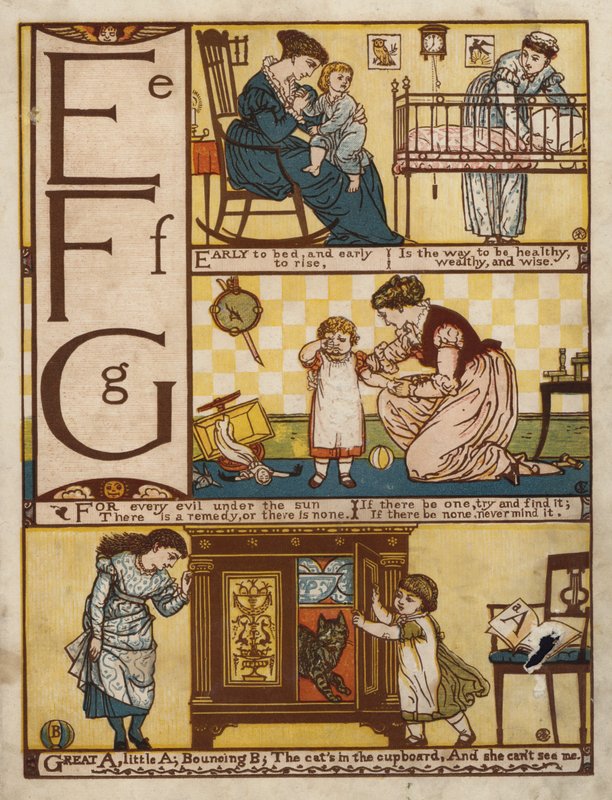 Aakkoset (väri litho) tekijältä Walter Crane