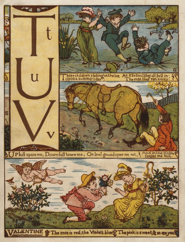 Aakkoset (väri litho) tekijältä Walter Crane