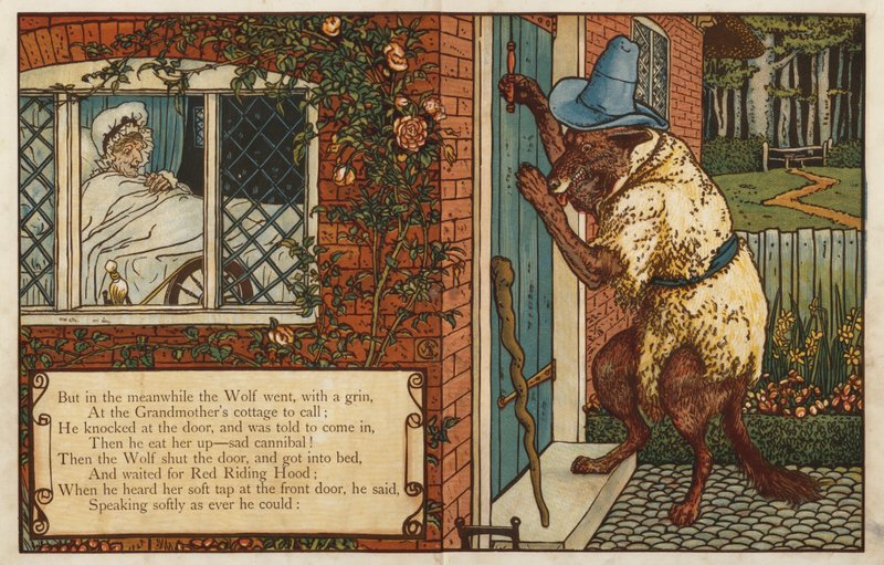 Punahilkka (väri litho) tekijältä Walter Crane