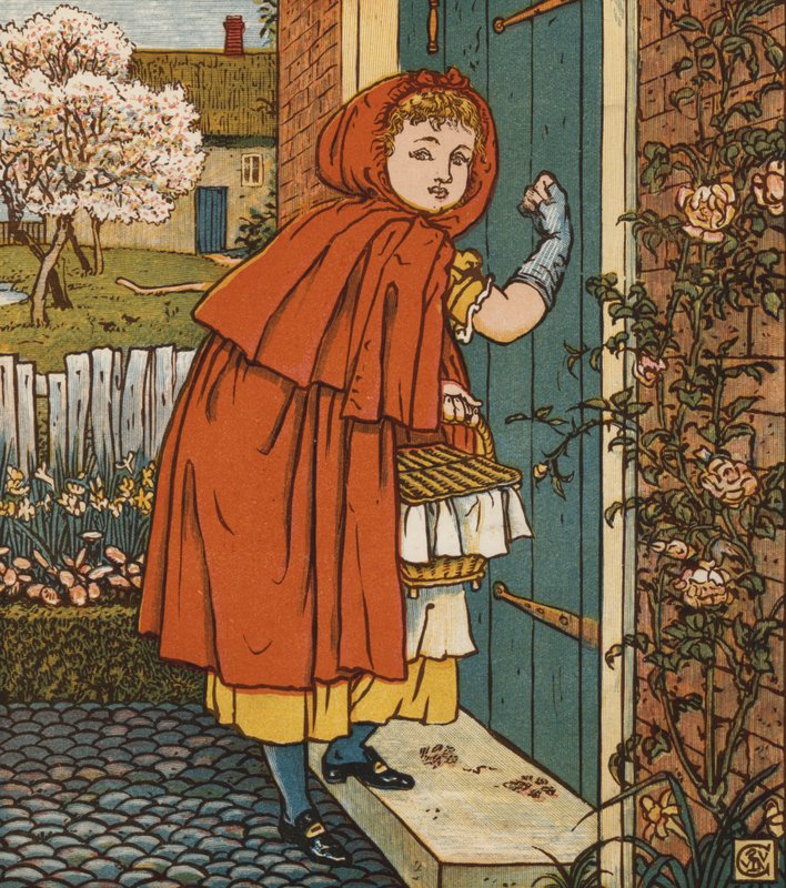 Punahilkka (väri litho) tekijältä Walter Crane