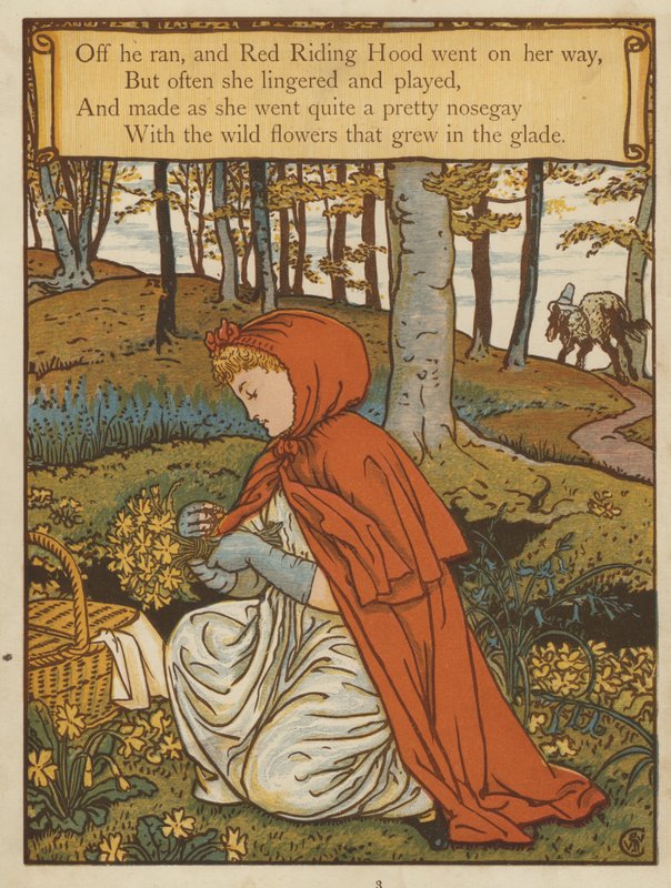 Punahilkka (väri litho) tekijältä Walter Crane