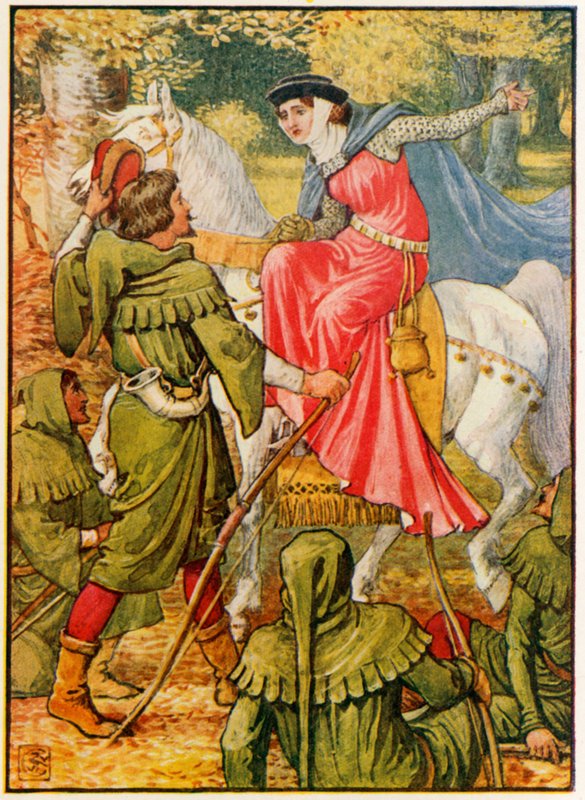Robin Hood ja Lady tekijältä Walter Crane
