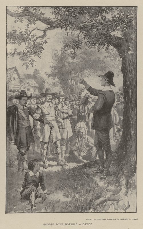 George Foxin merkittävä yleisö (litho) tekijältä Warren B. Davis