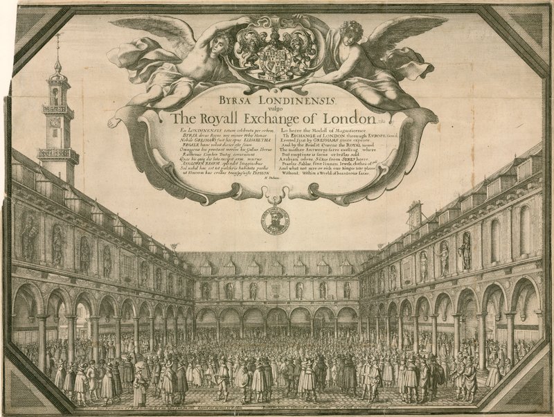 Royal Exchange, Lontoo tekijältä Wenceslaus Hollar