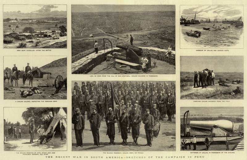 Viimeaikainen sota Etelä-Amerikassa, luonnoksia Perun kampanjasta. tekijältä William Lionel Wyllie