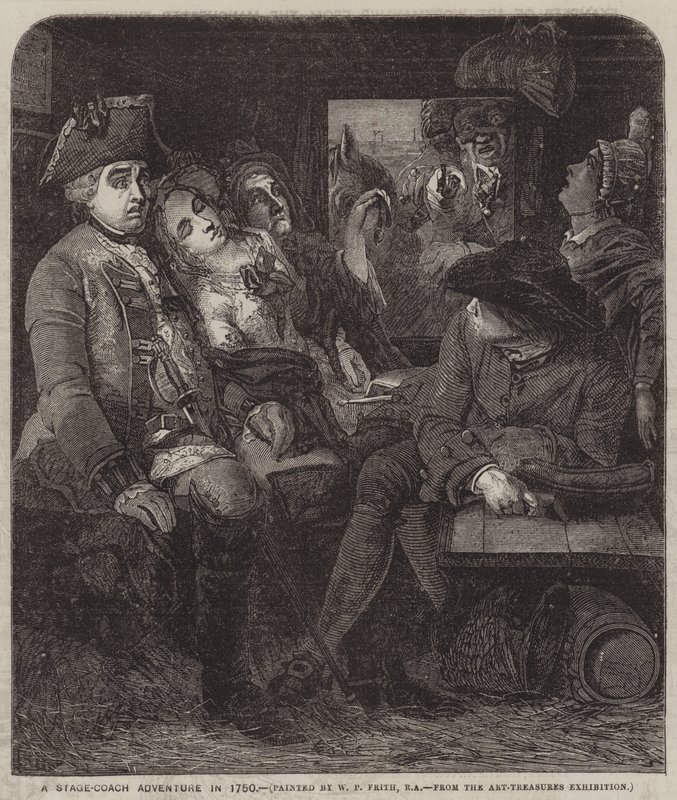 Matkailuvaunuseikkailu vuonna 1750 tekijältä William Powell Frith
