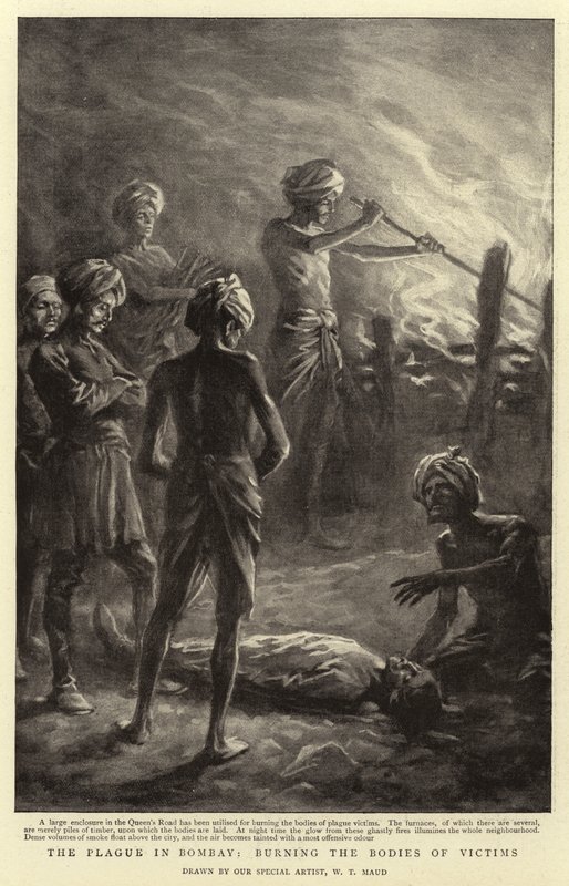 Rutto Bombayssa, polttaa uhrien ruumiit tekijältä William T. Maud