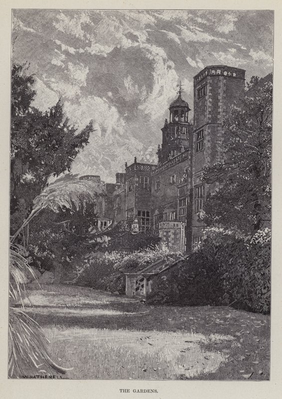Hatfield House, The Gardens (litho) tekijältä William (after) Hatherell