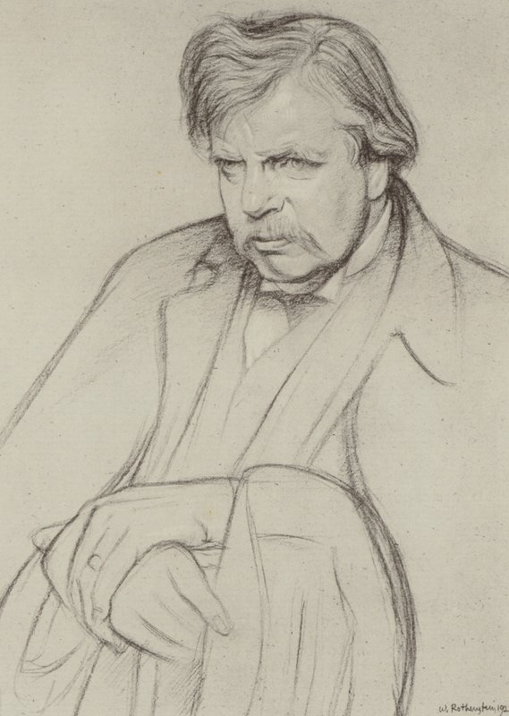 G K Chesterton (litho) tekijältä William (after) Rothenstein