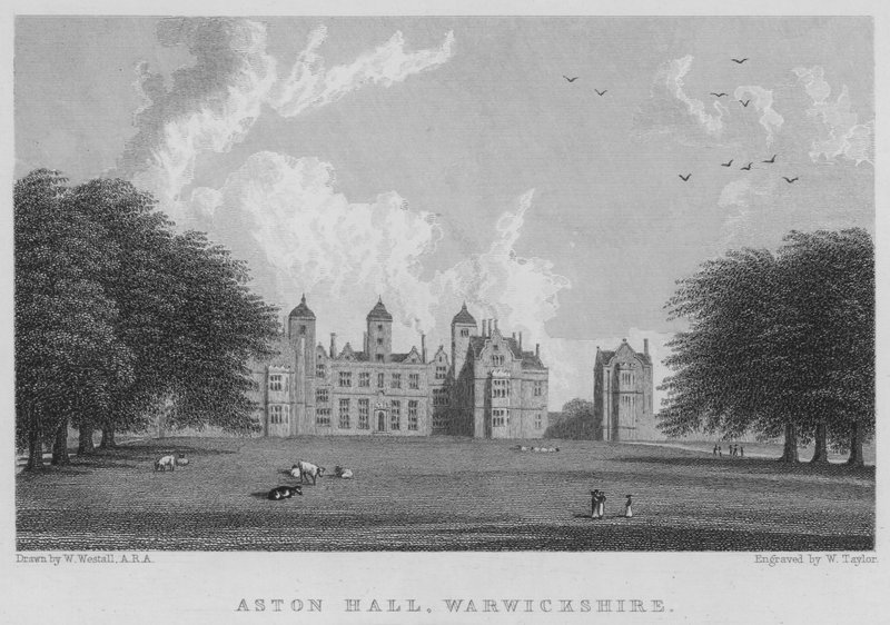 Aston Hall, Warwickshire (kaiverrus) tekijältä William (after) Westall