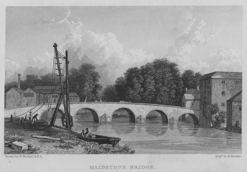Maidstone Bridge (kaiverrus) tekijältä William (after) Westall