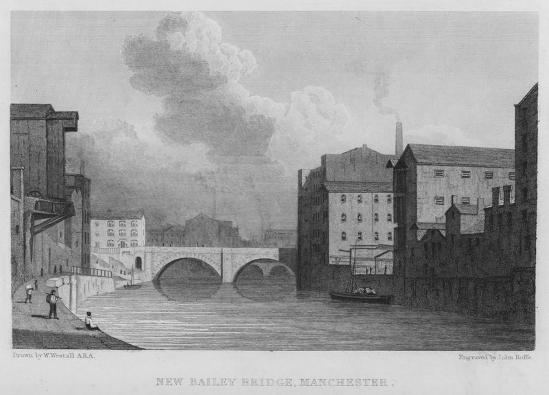 Uusi Bailey Bridge, Manchester (kaiverrus) tekijältä William (after) Westall