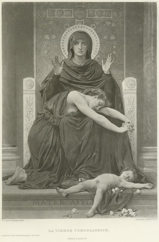 Lohduttava neitsyt (kaiverrus) tekijältä William Adolphe Bouguereau