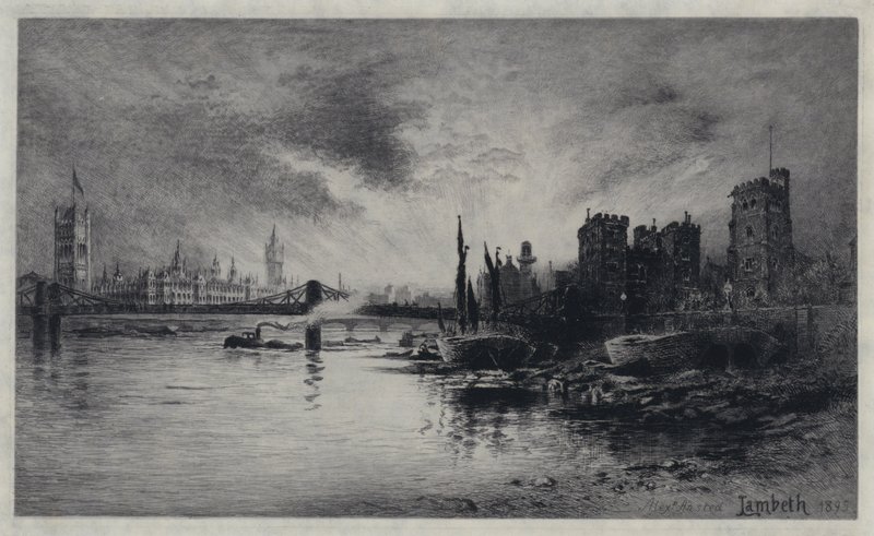 Lambeth Palace (etsaus) tekijältä William Alexander Ansted