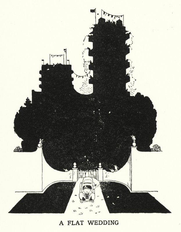 Tasaiset häät (litho) tekijältä William Heath Robinson