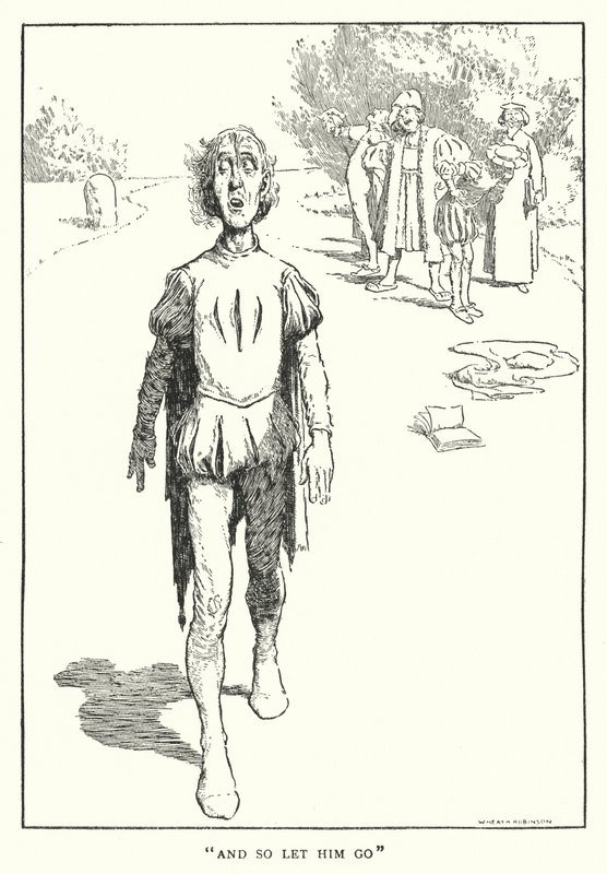 "Ja niin anna hänen mennä" (litho) tekijältä William Heath Robinson