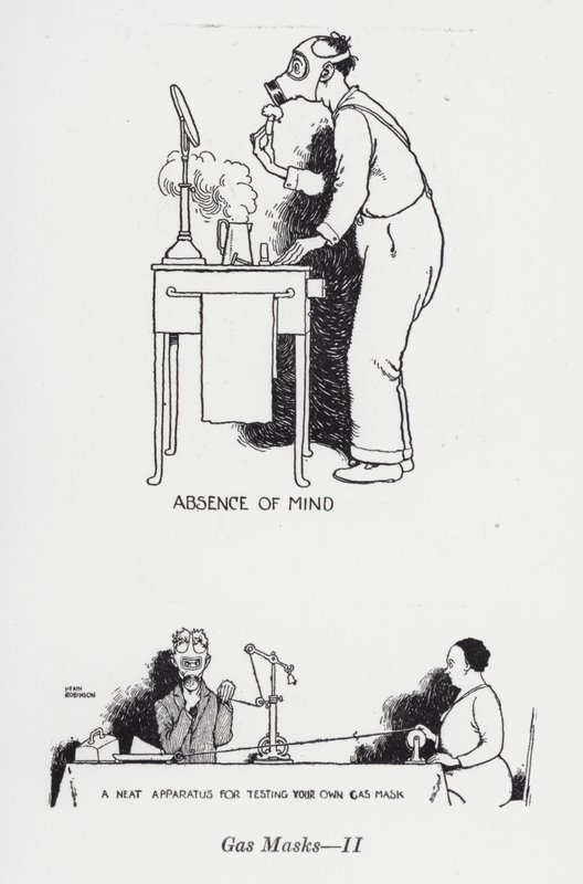 Kaasunaamarit – II (litho) tekijältä William Heath Robinson