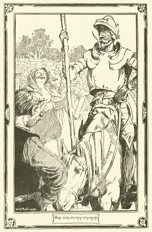 Kuvitus Don Quijotelle (litho) tekijältä William Heath Robinson