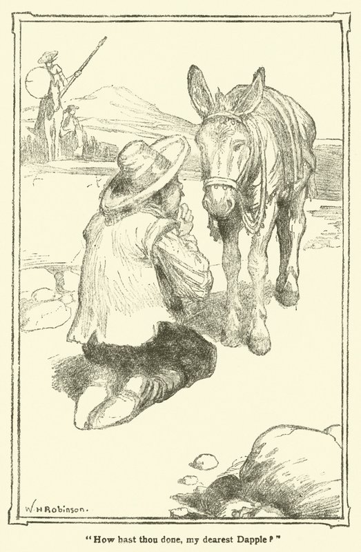 Kuvitus Don Quijotelle (litho) tekijältä William Heath Robinson