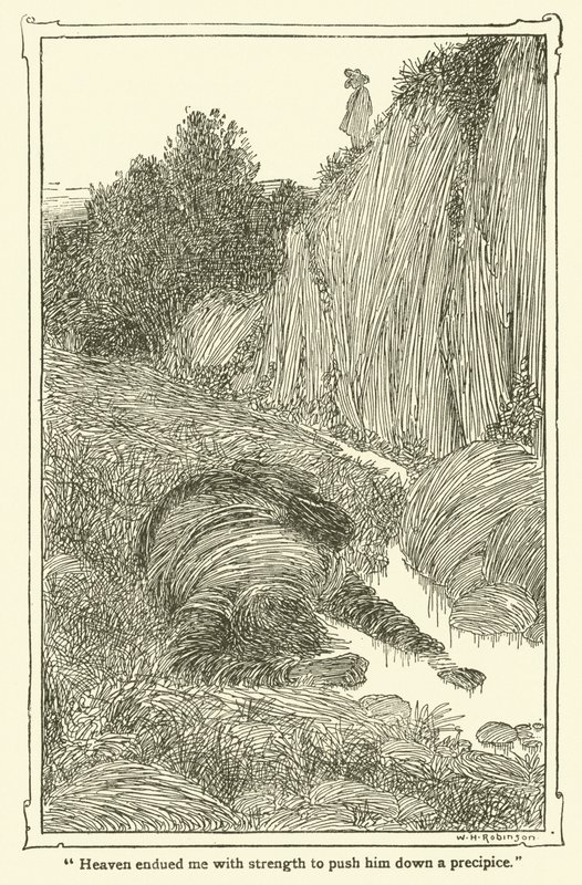 Kuvitus Don Quijotelle (litho) tekijältä William Heath Robinson