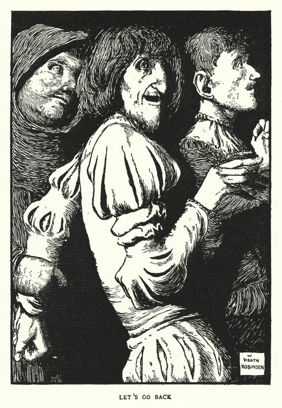 Mennään takaisin (litho) tekijältä William Heath Robinson