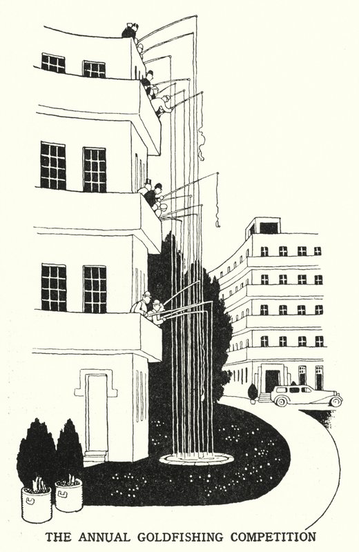 Vuosittainen kultakalastuskilpailu (litho) tekijältä William Heath Robinson