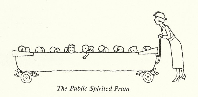 Julkiset vaunut (litho) tekijältä William Heath Robinson