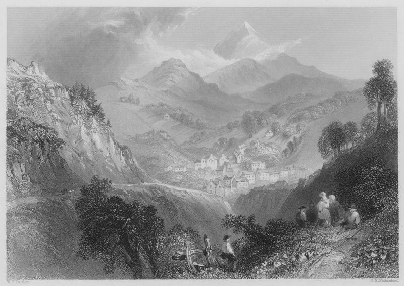 Enniskerry, lähellä Dublinia (kaiverrus) tekijältä William Henry (after) Bartlett