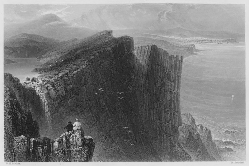 Fairhead, Antrimin kreivikunta (kaiverrus) tekijältä William Henry (after) Bartlett