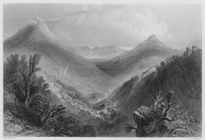 Glen of the Downs (kaiverrus) tekijältä William Henry (after) Bartlett