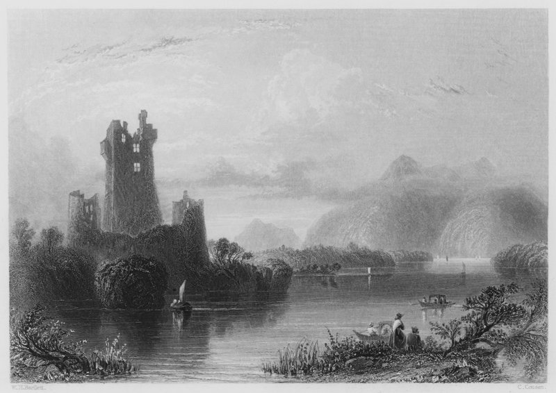 Ross Castle, Killarney (kaiverrus) tekijältä William Henry (after) Bartlett