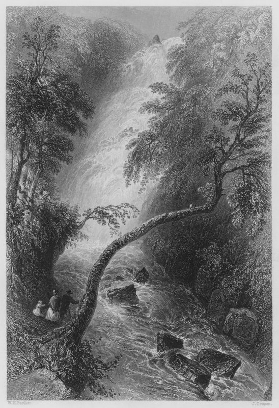 Torc Cascade (kaiverrus) tekijältä William Henry (after) Bartlett