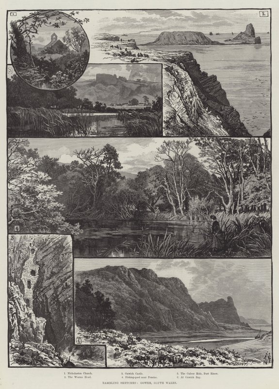 Rambling Sketches, Gower, Etelä-Wales tekijältä William Henry James Boot